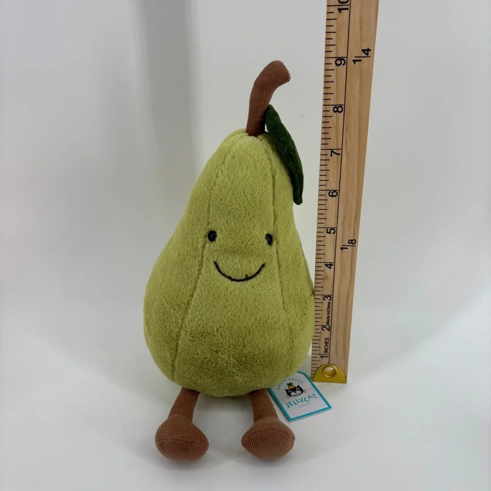 Jellycat Amuseables Pear Plush Unisex Small Green Soft Stuffed Toy Fruit